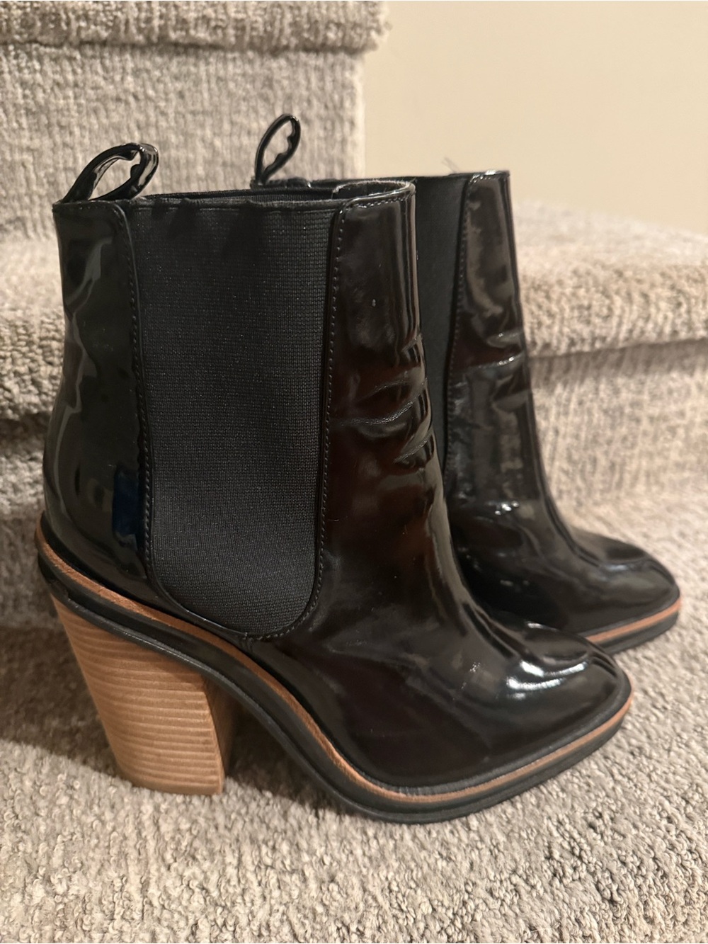 Desarea Black Patent Boots Ankle - By ALDO size 7,5